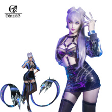 ROLECOS Game LOL KDA Cosplay Costume Evelynn Cosplay Costume Women Sexy KDA All Out Evelynn Costume Halloween Bra Skirt Full Set