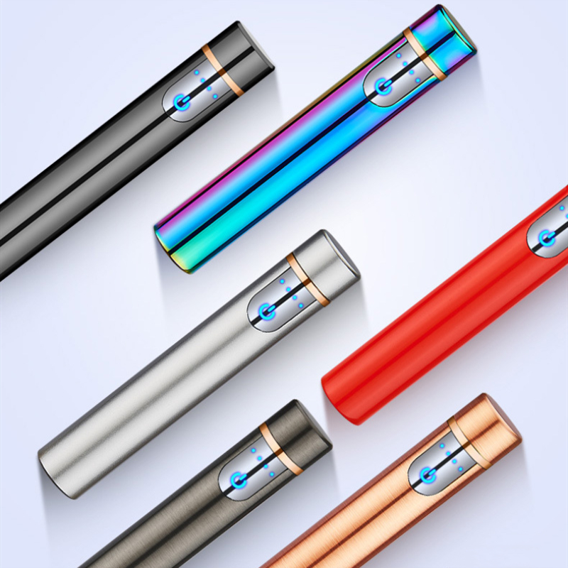 Mini LED Smart Touch USB Electrical Lighter Finger Touch Induction Cigarette Lighter Light Weight Plasma Lighter Gadgets For Men