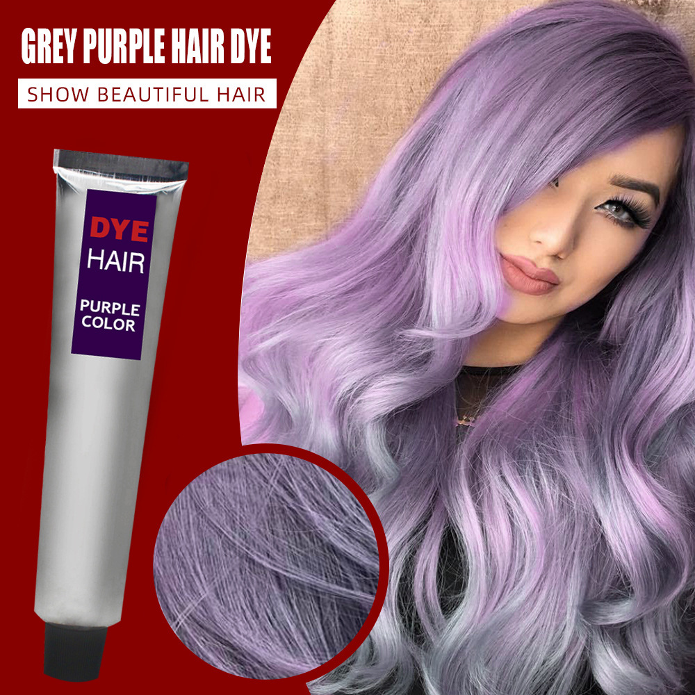 Fashion Hair Gray Dye Cream Unisex Smoky Style Light Grey Silver Color Dye Cream Girl Beauty Hair Color Modify Dyeing Tool