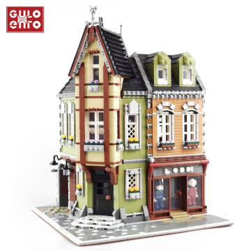 Creator City The Corner Mall Set Street View Building Blocks Set Architeture Shop Garden Hill Hotel Bricks Children Toys Gifts