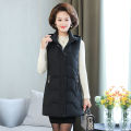 Autumn Winter Women Casual Sleeveless Warm Medium Jacket Waistcoats Female Slim Fit Office Ladies Simple Down Cotton Vests D89