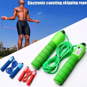 Professional Sponge Jump Rope with Electronic Counter 2.9m Adjustable Fast Speed Counting Skipping Rope Wire Workout Equipments