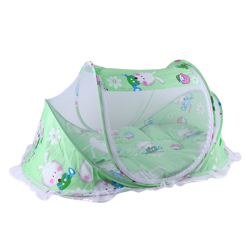 Baby Bedding Crib Netting Folding Baby Mosquito Nets Bed Mattress Pillow Three-piece Suit For 0-2 Years Old Children Portable