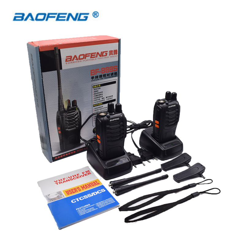 2PCS Baofeng BF-888S Walkie Talkie Portable Radio 16CH UHF 400-470MHz Two way Radio Transmitter