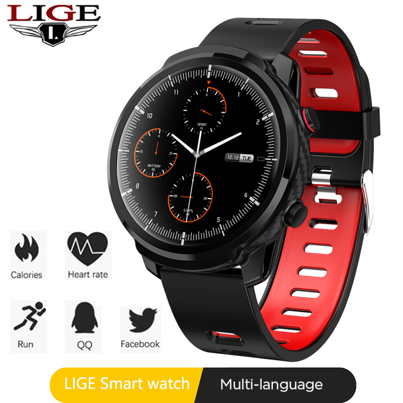 LIGE New Sport Watch Man Women Smart Watch Blood Pressure Tracking Fitness Chronograph IP68 Waterproof Clock For Android ios