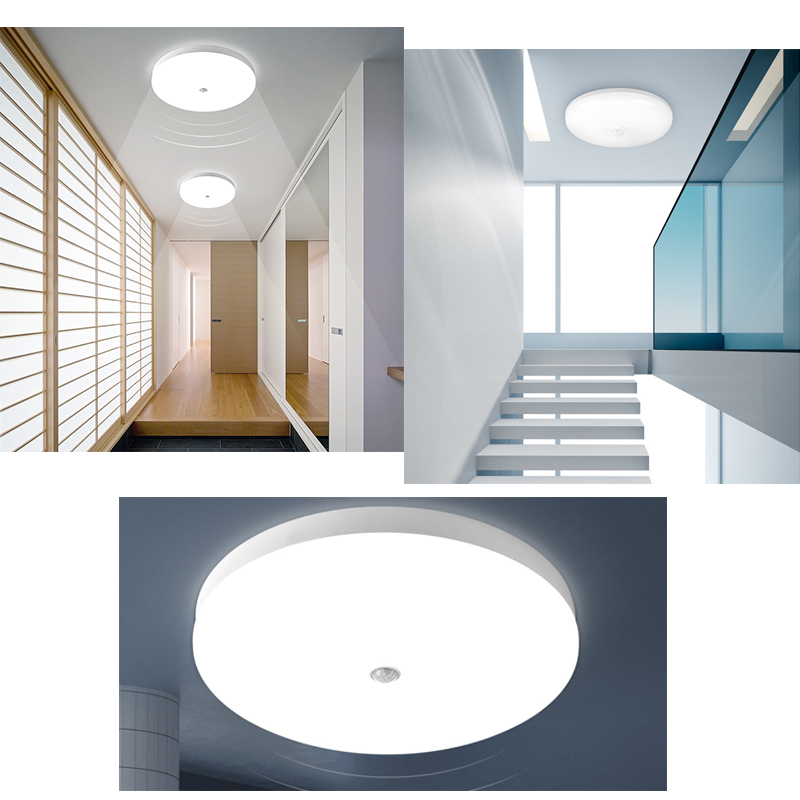 LED Lamp with Motion Sensor Ceiling Lights PIR Night Light Sensor Wall Lamps 110V 220V 18W 15/20/30/40W for Home Stairs Hallway
