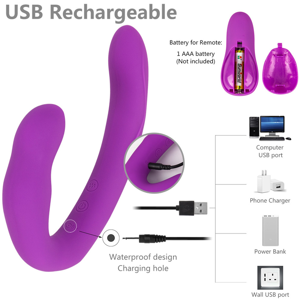 Sex Shops Strapless Strap Dildo Vibrator for Woman 10 Speeds G Spot Clitoris Stimulate Double Vibrating Adult Sex Toys for Woman