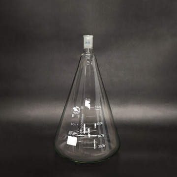 Conical flask with standard ground-in mouth,Capacity 5000ml,joint 24/40,Erlenmeyer flask with tick mark