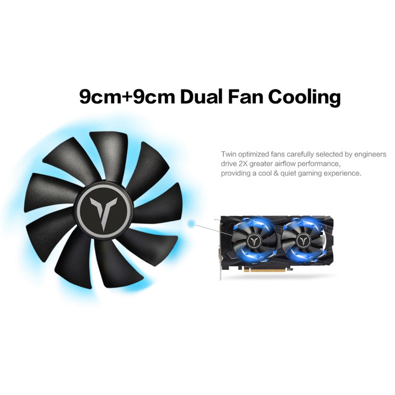 Yeston RX560D-4G D5 GAEA Graphic Card Dual Fan Cooling 4GB Memory GDDR5 128Bit DP + HD + DVI-D GPU Enhanced Heatsink