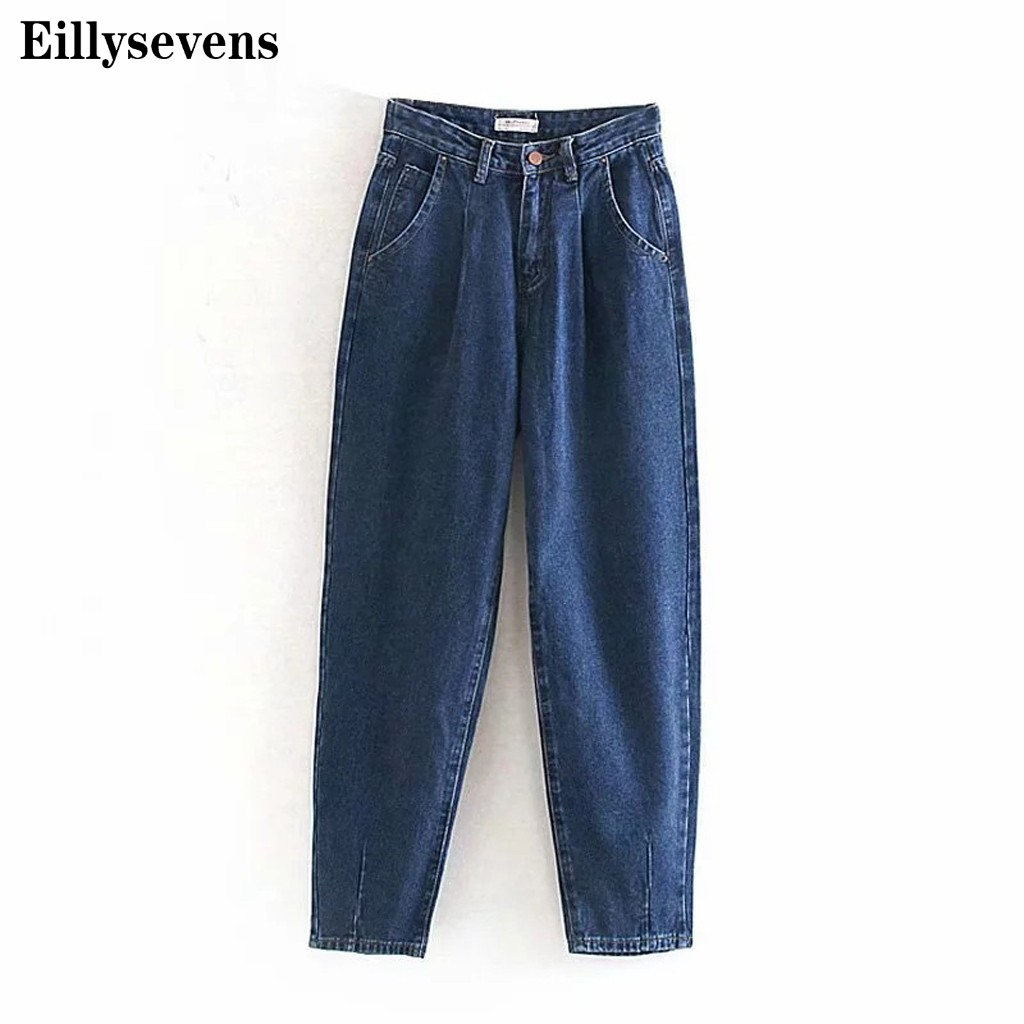 Jeans Woman Loose Casual Harem Pants Boyfriends Mom Jeans Streetwear Denim Pants Women Pleated Trousers Slouchy Jeans Femme#g3