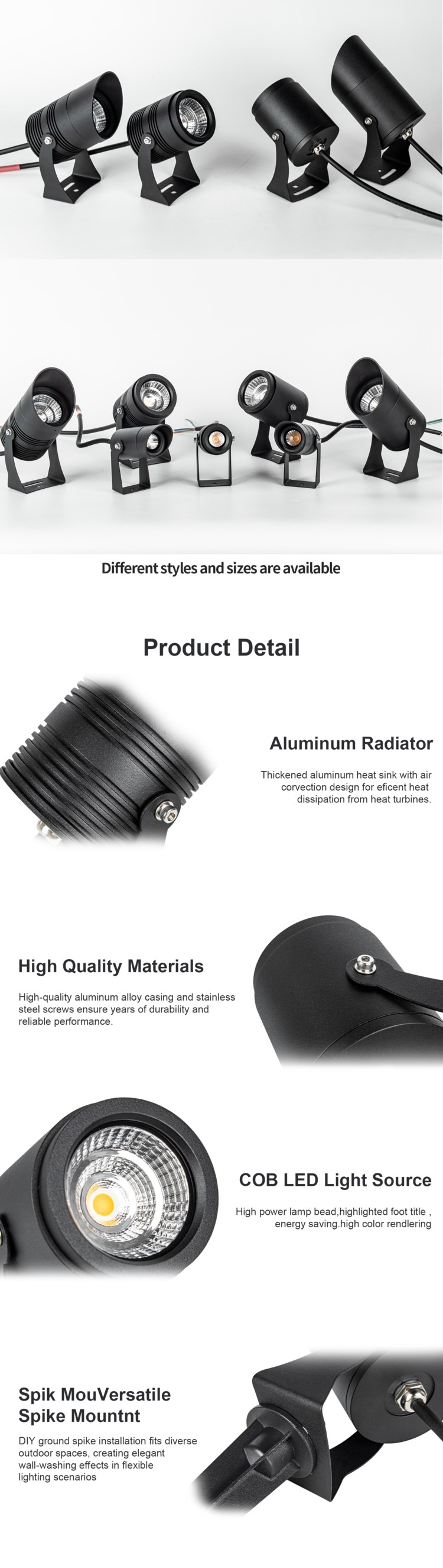 garden led spike spot light