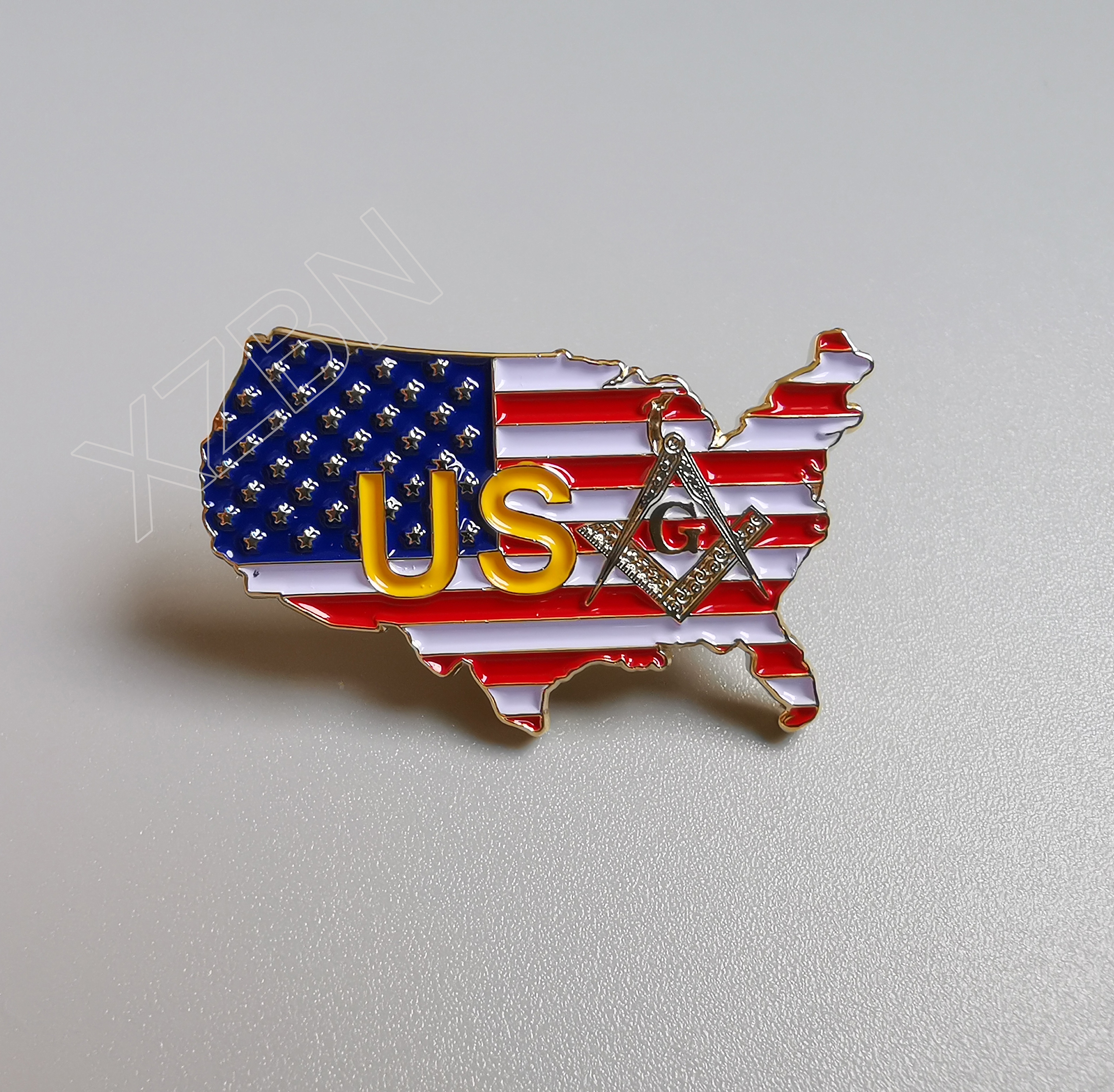 Masonic Lapel Pins Badge Mason Freemason B76 USA State Flag Map 3.1cm