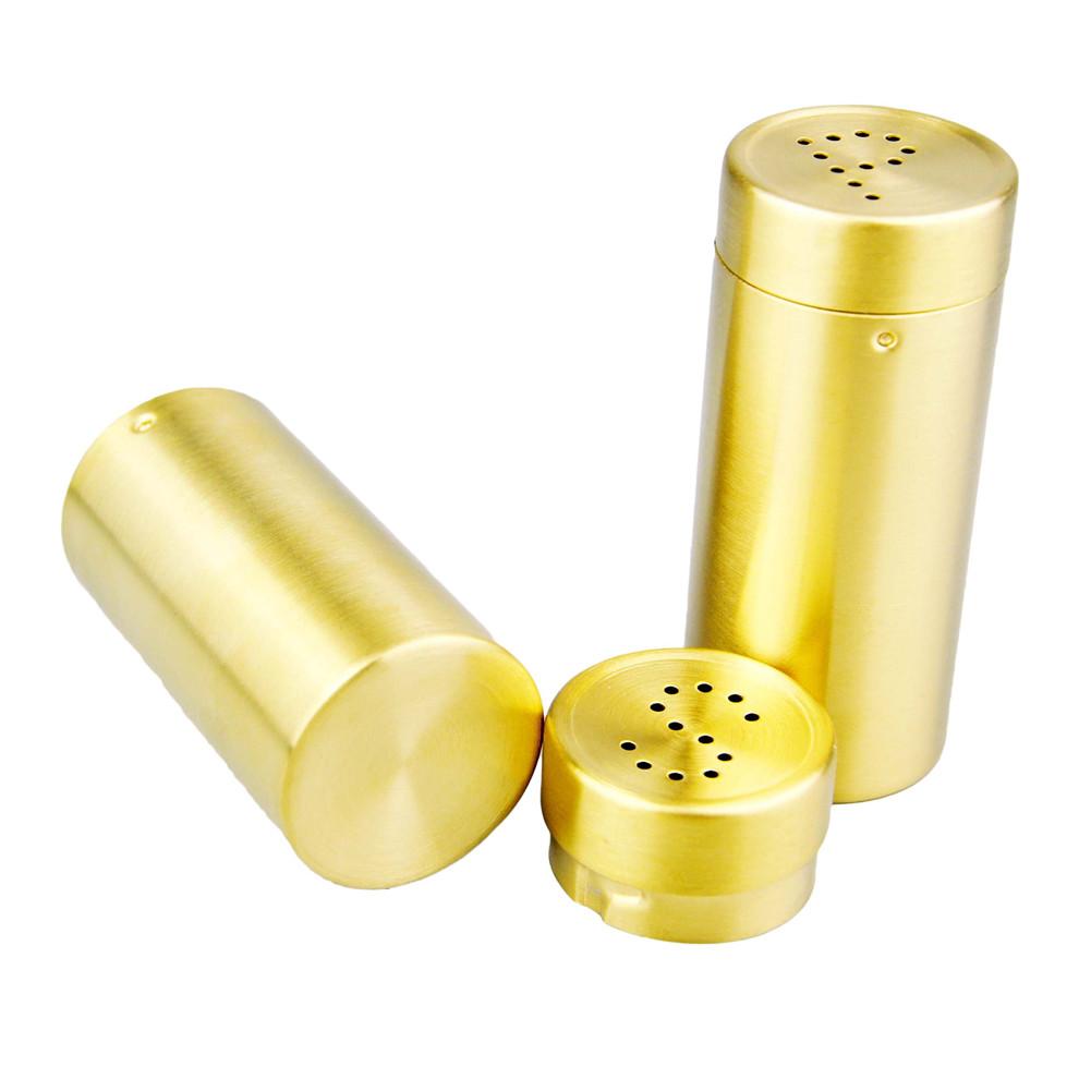 2pcs/ A Set Gold "SP"Stainless Steel Spice Jar Condiment Set Seasoning Bottles Set Salt Pepper Shakers Spice Cruet Sets