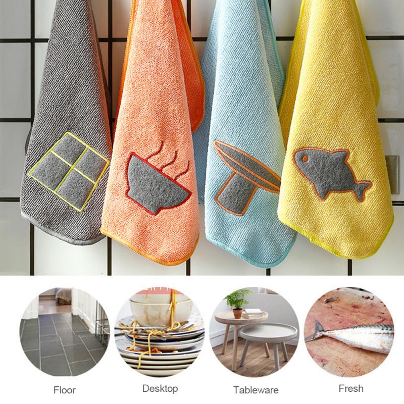 Cleaning Cloths Scouring Pad Cleaning Hand Wash Towels Rags Kitchen Pad Small Cloth 2019 New Microfiber Cleaning Cloths