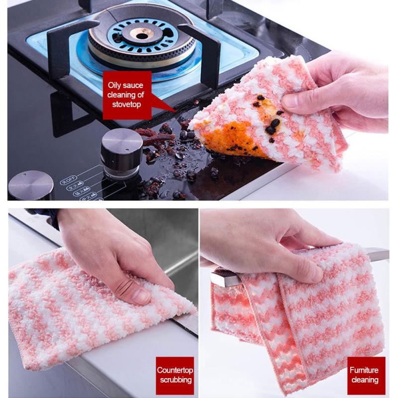 Non Stick Oil Home Microfiber Towels For Kitchen Absorbent Thicker Cloth For Cleaning Micro Fiber Wipe Table Kitchen Towel #30