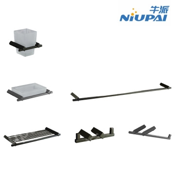 Zinc Alloy 6-Piece Black Bathroom Hardware Set