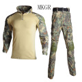 Military Uniform Shirt + Pants With Knee Elbow Pads Outdoor Airsoft Paintball Tactical Ghillie Suit Camouflage Hunting Clothes