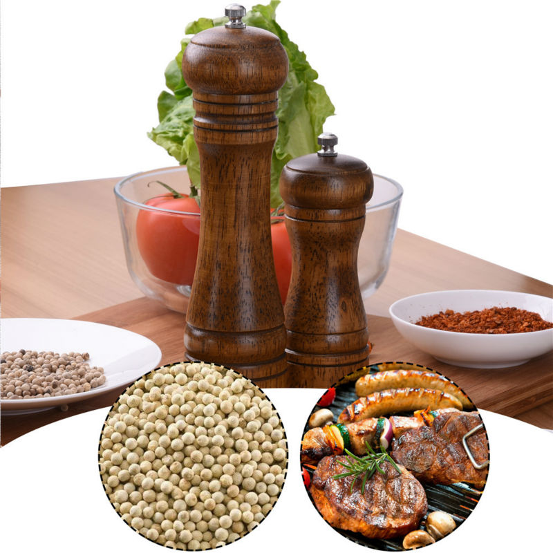 AIHOME Wooden Salt & Pepper Grinders Salt And Pepper & Spice Grinders Mills Manual Pepper Mill 2 Sizes Practial Kitchen Tools