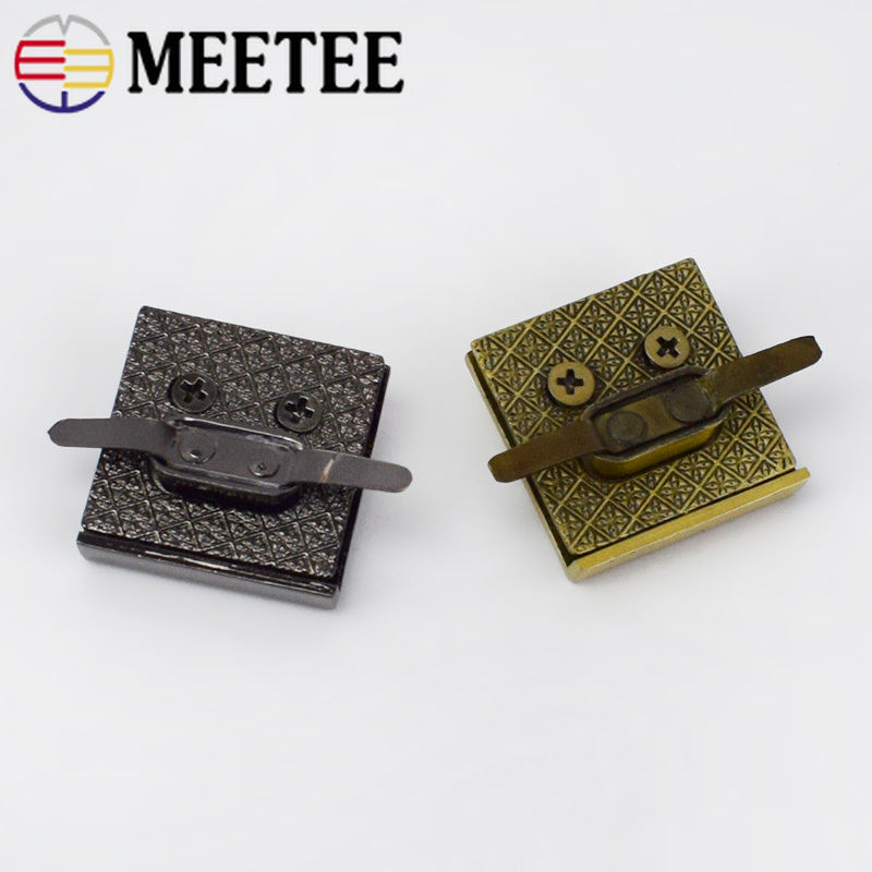 2/5pcs Square Handbag Turn Lock Clasp Buckles for Bags Purse Metal Clasps DIY Hardware Part Accessories Leather Craft