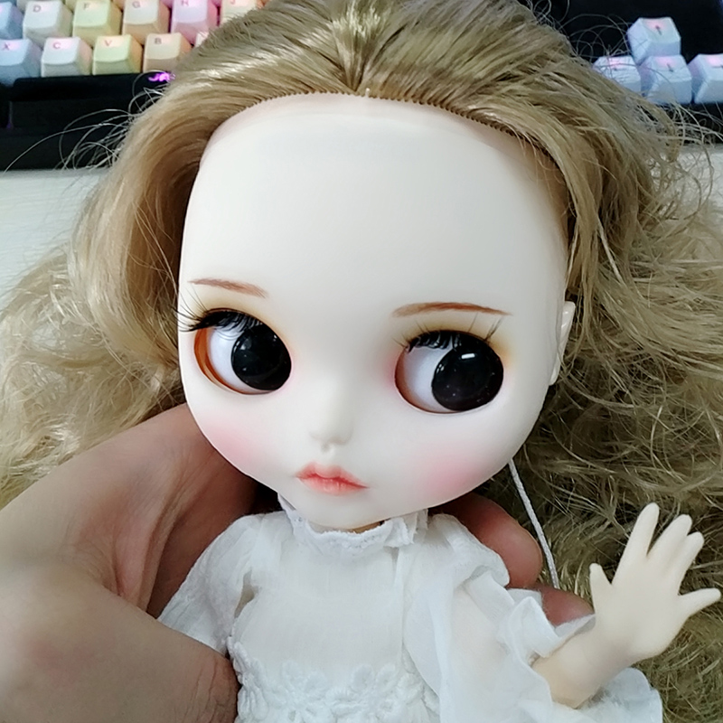 ICY Blyth doll Customized Face including the back plate and screws,matte face,lips carve, eyebrow
