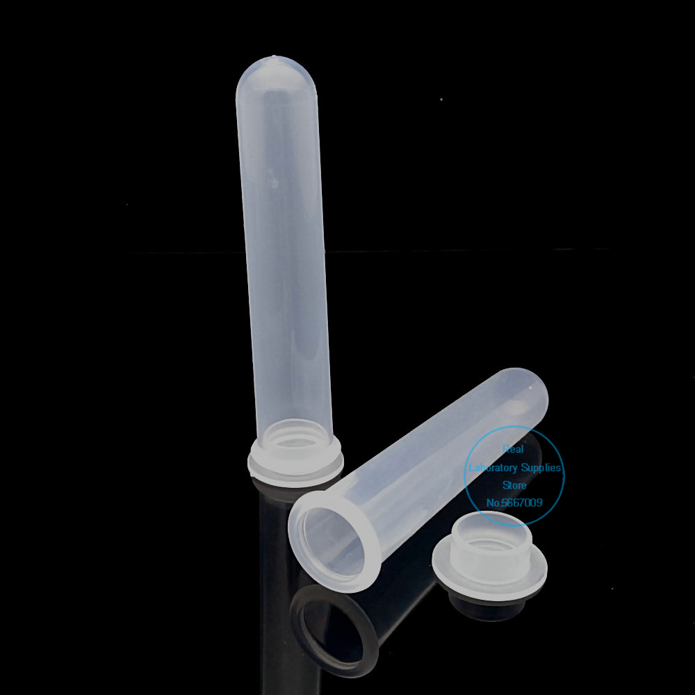 30pcs/lot 20ml Clear Plastic centrifuge tube PP Microcentrifuge Round-bottomed with Flat Socket Cap Test Sample Vials