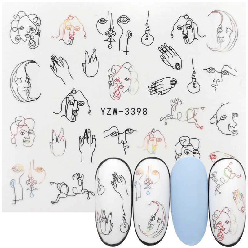 2020 New Designs Watermark Nail Sticker Beautiful Dancing Gril Water Transfer Decals Empaistic Nail Water Slide Decals