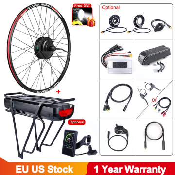 Bafang 48V 500W Electric Bicycle Hub Motor Rear Wheel Drive eBike Conversion Kit DC Cassette 17.5Ah Rear Rack Lithium Battery