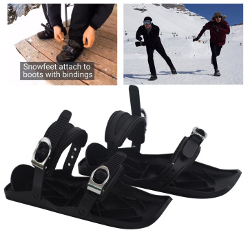 Mini Ski Skates For Snow The Short Skiboard Snowblades High Quality Adjustable Bindings Portable Skiing Shoes