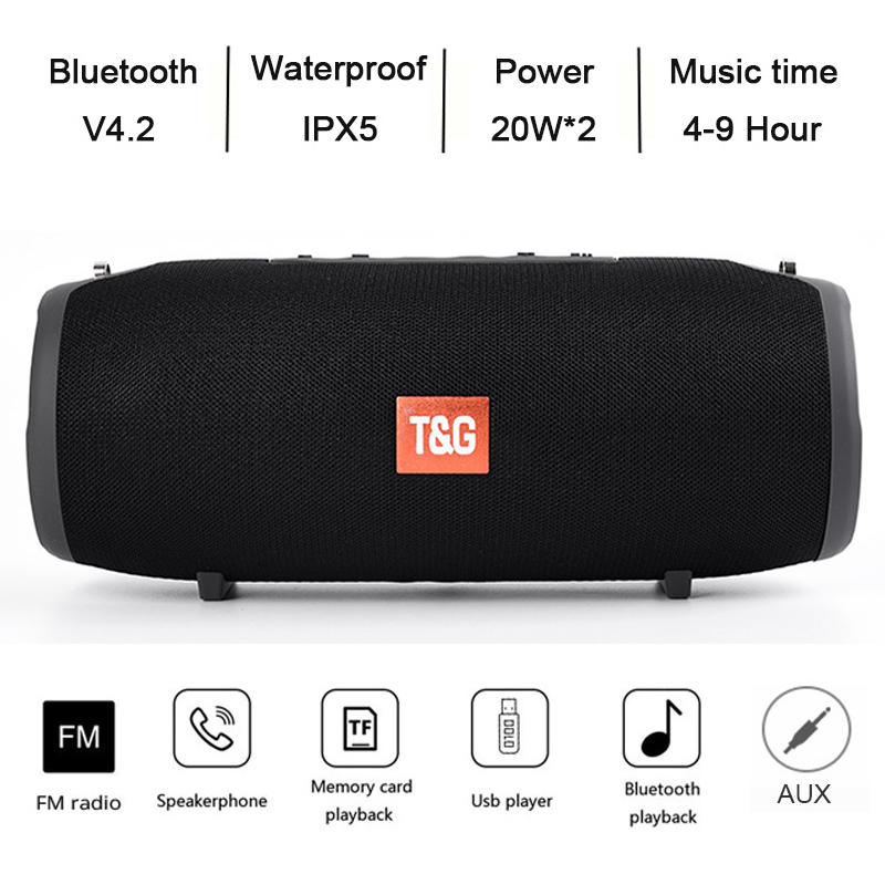 TG118 High Power 40W Bluetooth Speaker Waterproof Portable Column For PC Computer Speakers Subwoofer Boom box Music Center Radio