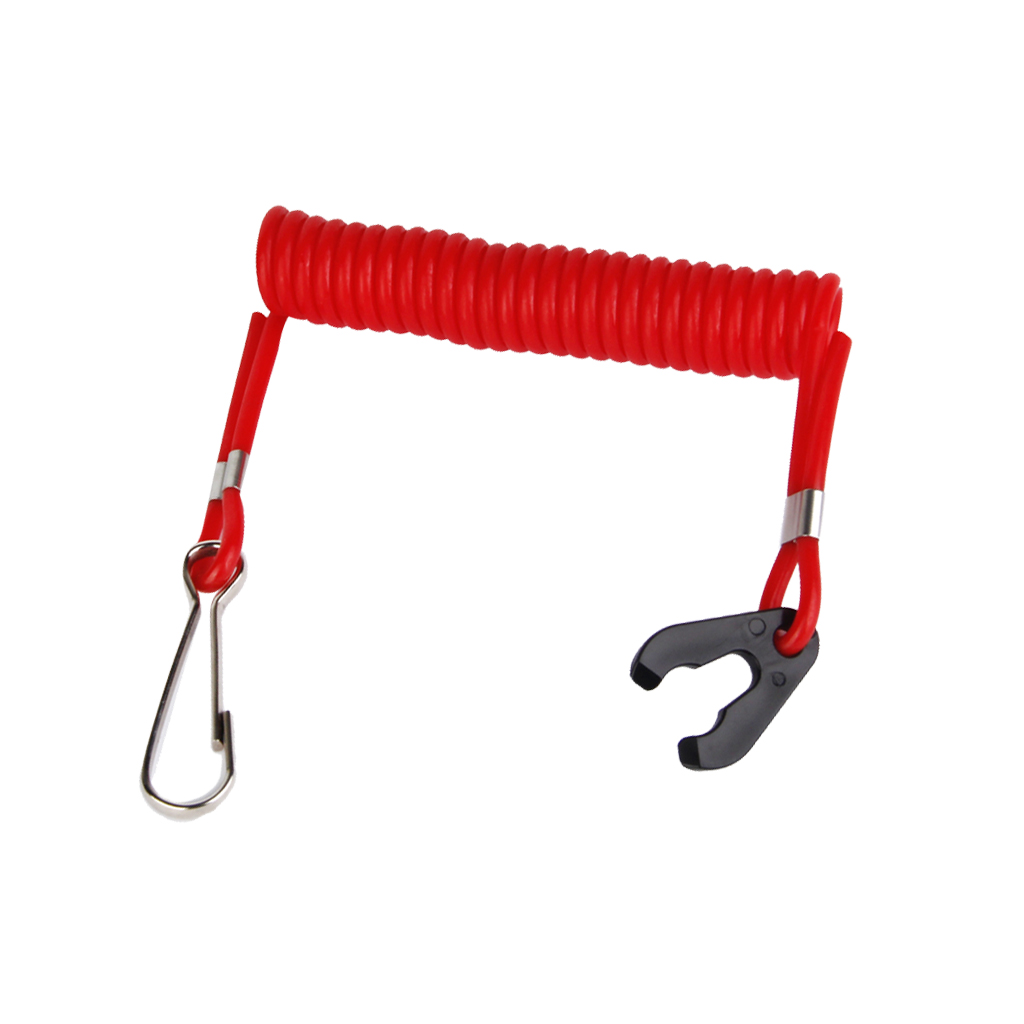 Red Safety Watercraft Boat Kill Switch Key Lanyard Rope Clip Engine Lgnition
