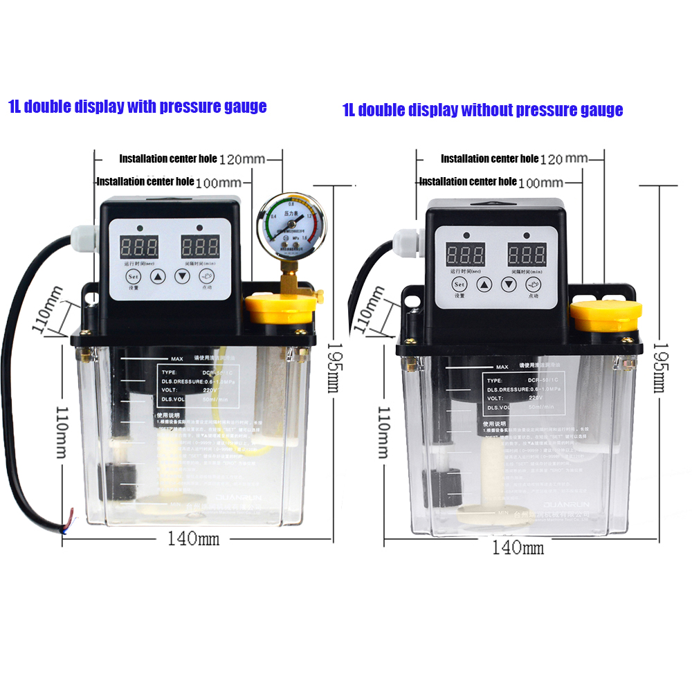1pc 2L 2 Liters lubricant pump automatic lubricating oil pump 1L 1 Liters 220V cnc electromagnetic lubrication pump lubricator