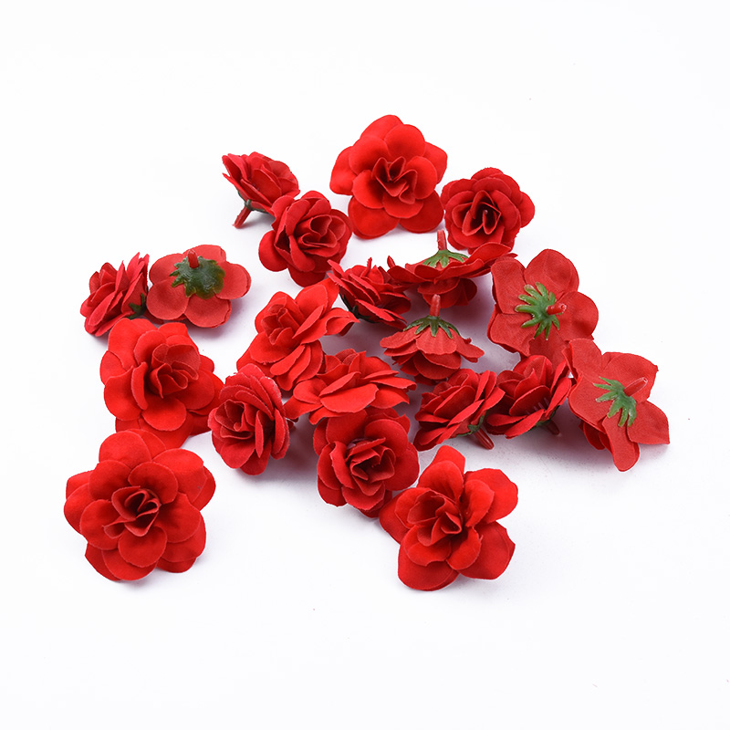 20pcs Silk roses wholesale red wedding decorative flowers home decoration accessories christmas wreath Artificial flowers cheap