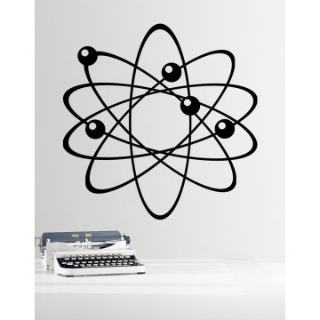 Vinyl wall applique atoms, electrons, protons and neutrons. Perfect science laboratory decorated fashion wall stickersKX18