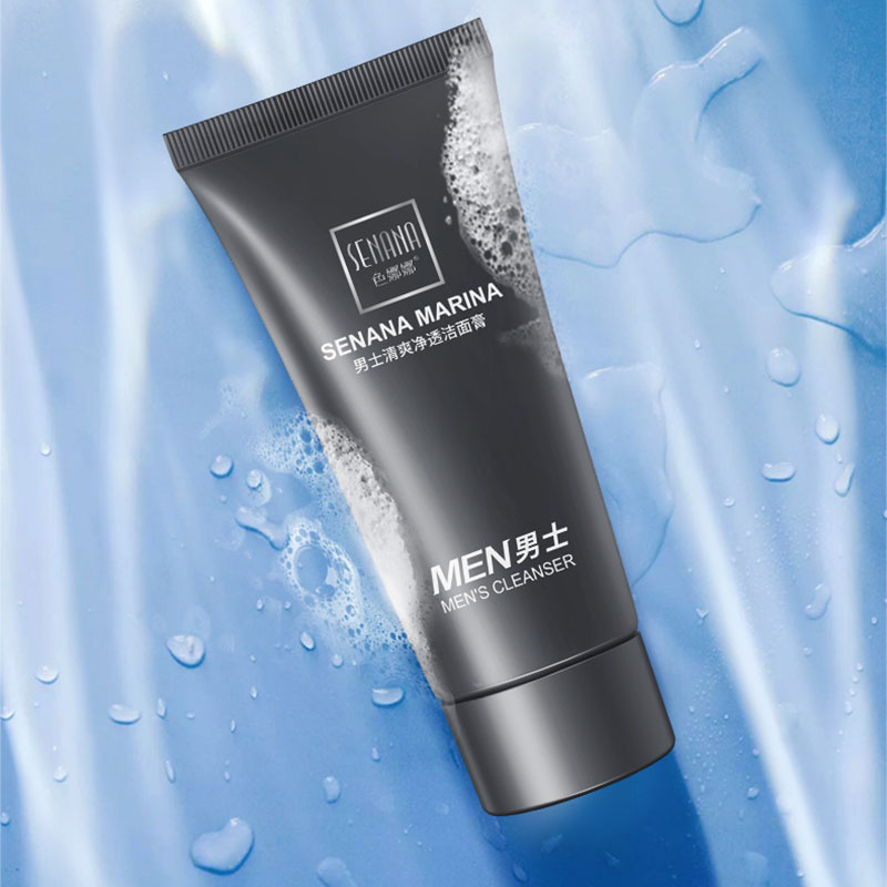 Men oil-control Face Washing Cream Cool Bright Blackhead Removal Deep cleanse Cutin Contraction Face Washing Product