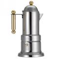 Stainless Steel Moka Pot Stovetop Espresso Geyser Coffee Maker with Safety Valve 4 Cups Geyser Coffee Maker