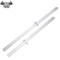 DANIU 28mm Width Stainless Steel Straight Ruler 0-50/60cm Length With Locking Stop Line Locator for Woodworking Measuring Tool
