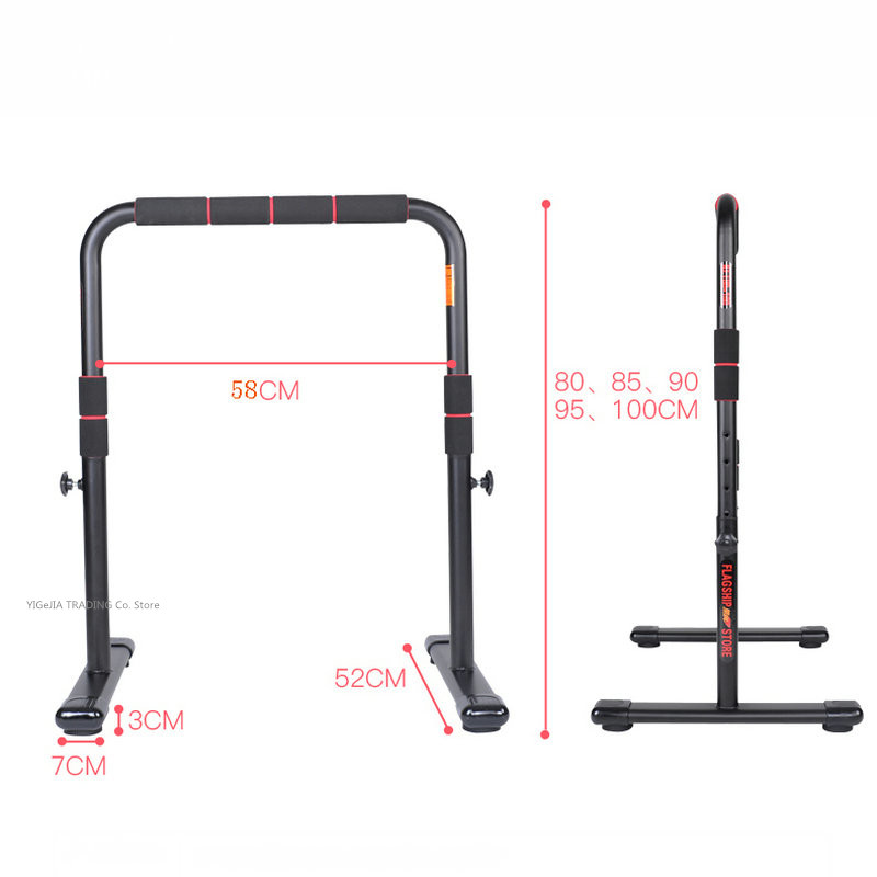 80-100CM Adjustable multi-function Pull Up/Chin Up Bar, Parallel Bars Stabilizer Dip Stands Home Push Up Stand Workout Dip Bar