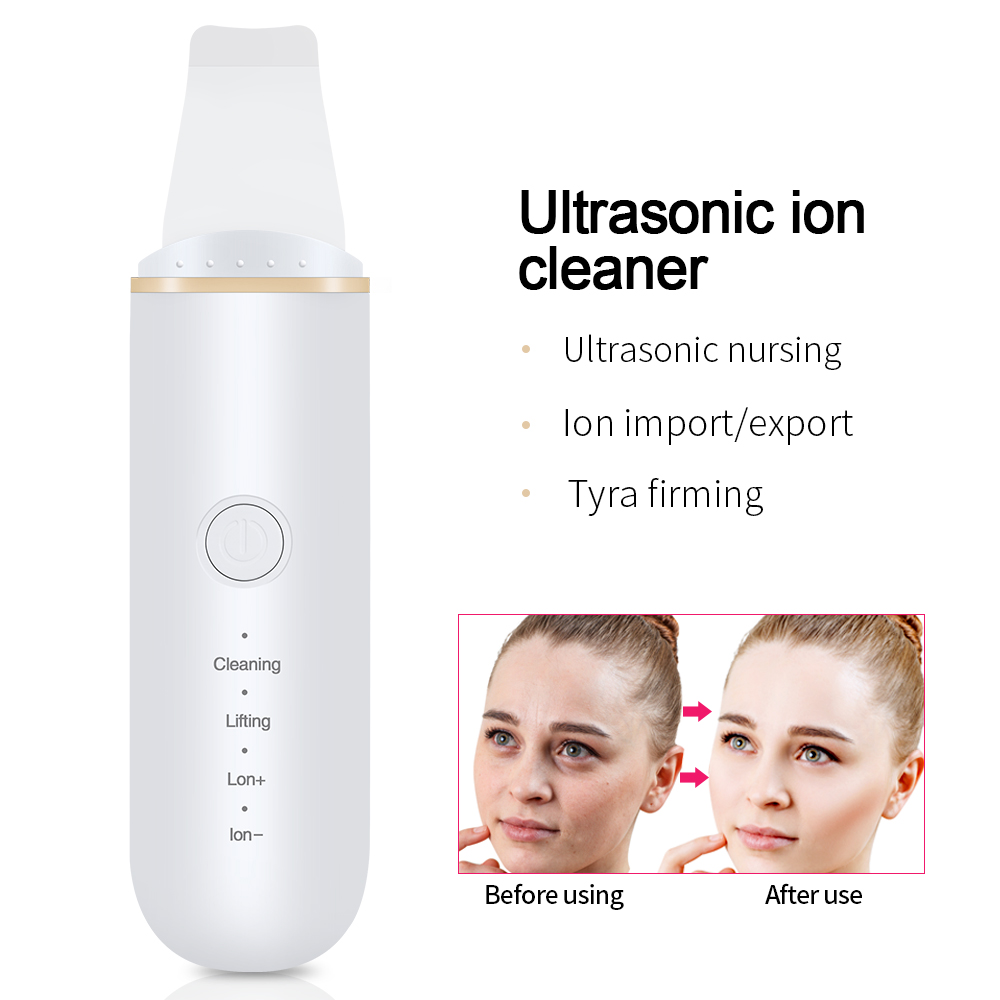 Ultrasonic Skin Scrubber Deep Face Cleaning Ultrasonic Face Peel Facial Scrubber Whitening Lifting Dirt Wrinkles Spots Reduce