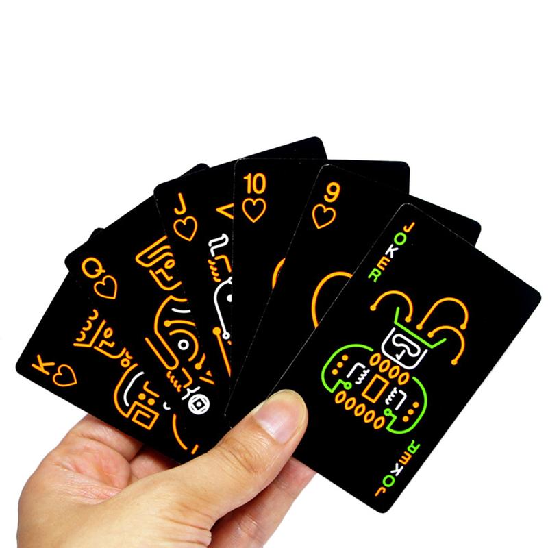 Black Luminous Fluorescent Poker Cards Playing Card Glow In The Dark Bar&Party&KTV Night Luminous Collection Special Poker