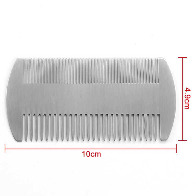 Dual Action Stainless Steel Edc Credit Card Size Comb Wallet Comb Pocket Comb Anti-Static Hair Comb Beard Mustache Comb For Man