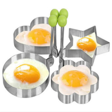 Thickening Stainless Steel Egg Frier Set Heart-shaped Circular Egg Frier Egg Fried Mold Kichen Accessories