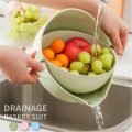 Kitchen Drain Basket Bowl Rice Washing Colander Strainer Noodles Vegetables Fruit Double Drain Storage Basket Kitchen Tools