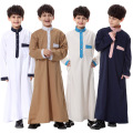 High quality Muslim Islamic Clothing for Children Arabia Jubba Thobe plus size dubai boy's Kaftan Abaya clothing 4 colors