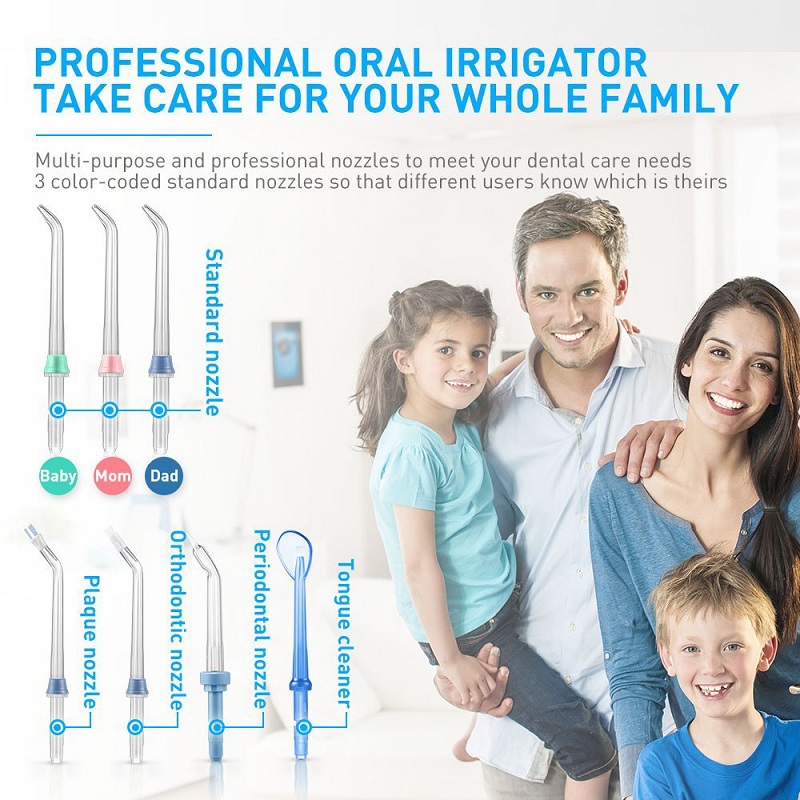 Dental Oral Irrigator Teeth Cleaner Water Flosser Spa Tooth Care Clean With 7 Multi-functional Tips For Family