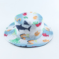 Cartoon Fish Shark Print Cute Baby Hat Kids Bucket Hats Boy Girl Panama Summer Cap Toddler Wind Proof Sun Hat
