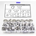 125Pcs 304 Stainless Steel Single Ear Stepless Hose Clamps Clamp Assortment Kit Crimp Pinch Rings for Securing Pipe Hoses