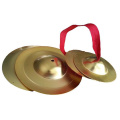 1 Pair Copper Cymbal Hand Percussion Instruments Traditional Chinese Gong with Finger Rope Musical Toys