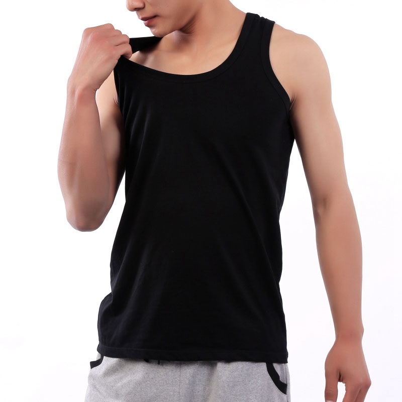 5XL 6XL Large Size Simple Soft Male Undershirt Solid White Black Gray Men's Underwear O Neck Elastic Slim Fit Big Size Men Vest