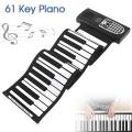 Electronic Organ 61 Keys MIDI Output Roll Up Piano Electronic Portable Silicone Flexible Keyboard Organ Built-in Speaker