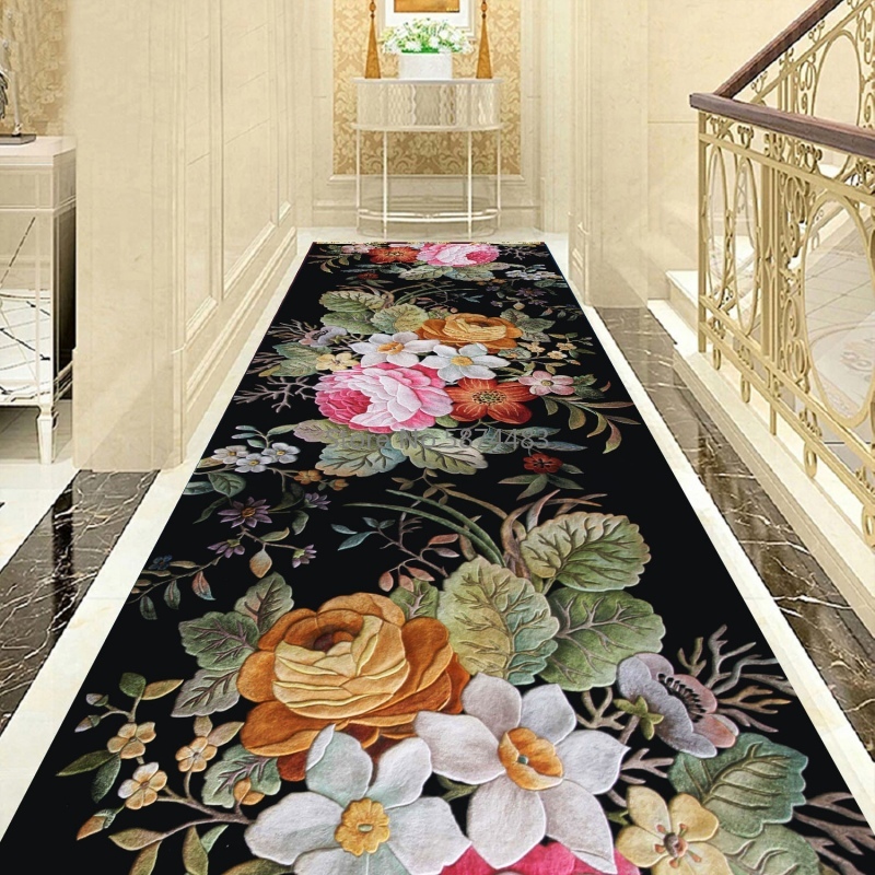 European Geometric Stair Carpet Long Hallway Rugs Hotel Home Wedding Corridor/Aisle Carpets Bedroom Bathroom Mat Runner Rugs
